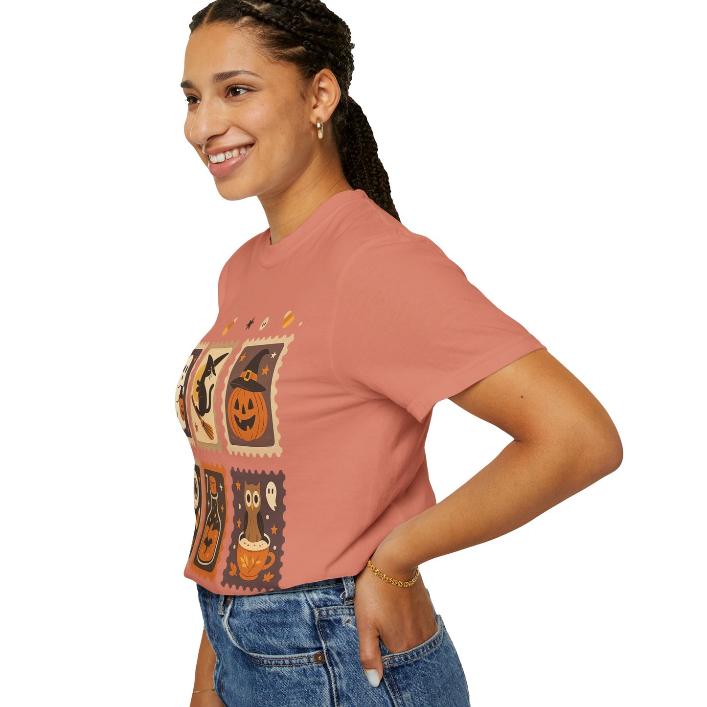 Spooky Ghost & Pumpkin Halloween T-Shirt, Comfort Colors Retro Tee, Fall Outfit Costume Gift, Women's Men's Kids, Pumpkin Season Shirt, Cute