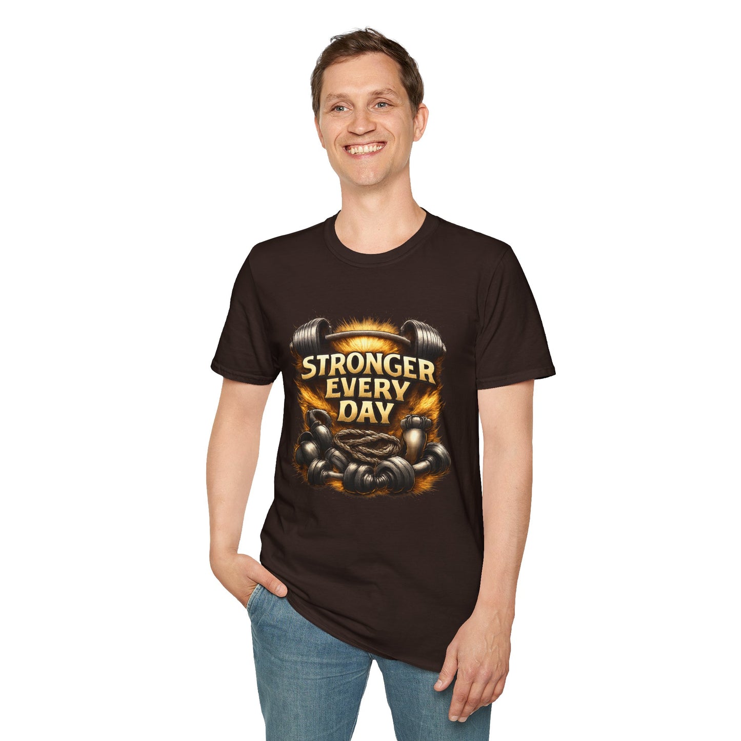 Stronger Every Day Fitness T-Shirt | Motivational Weightlifting Gym Tee