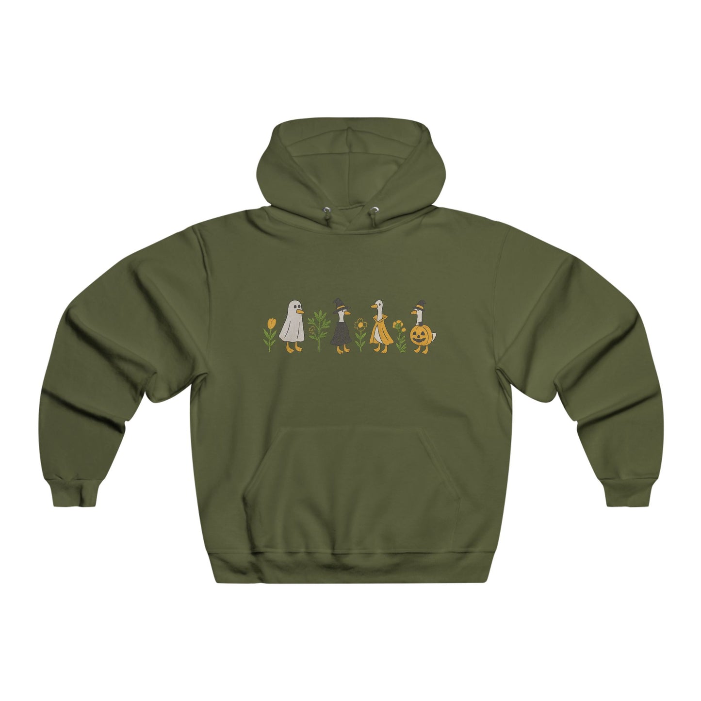 Embroidered Halloween Goose Sweatshirt Cute Fall Gildan Crewneck Pumpkin Witch Ghost Goose Shirt Fall Animal Embroidery