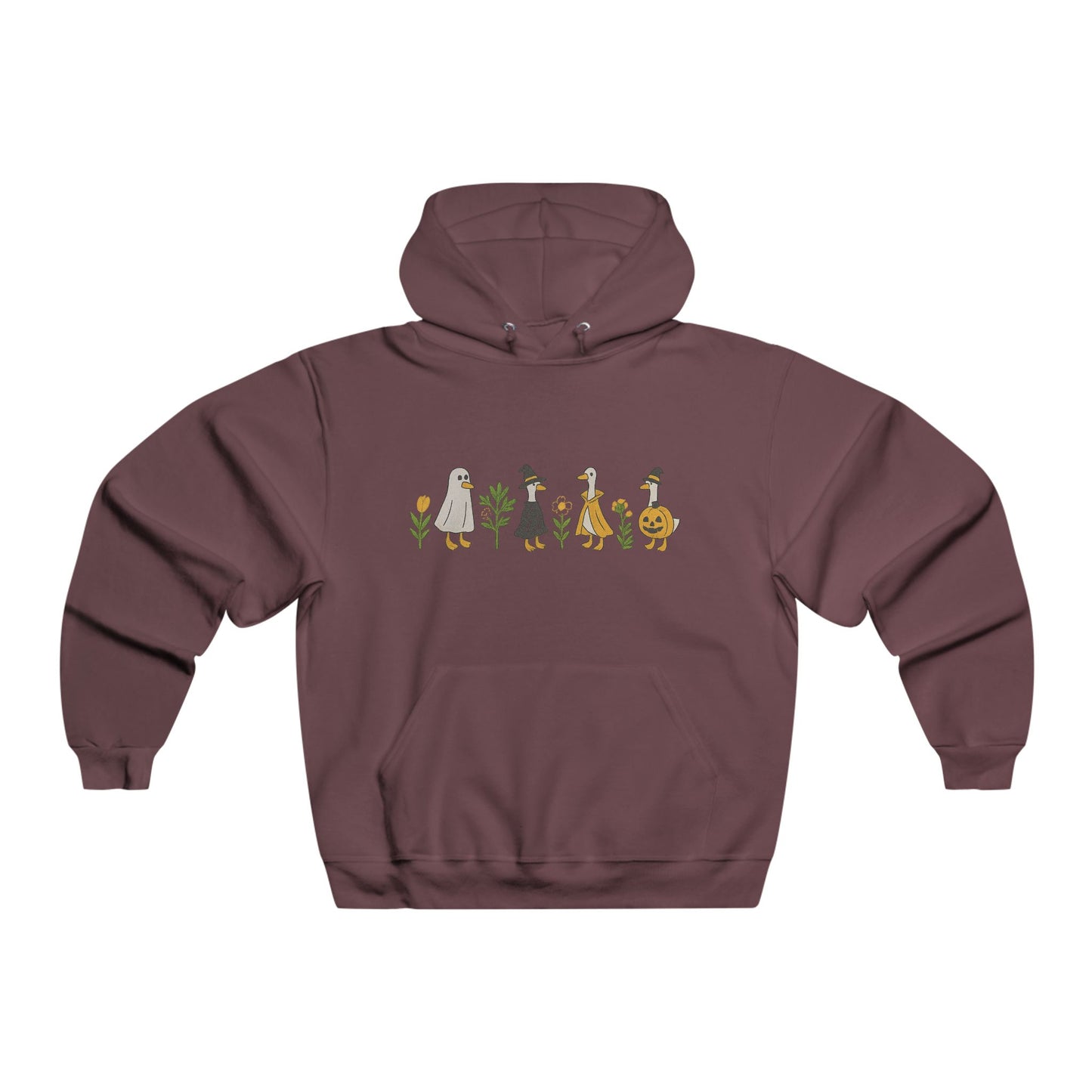 Embroidered Halloween Goose Sweatshirt Cute Fall Gildan Crewneck Pumpkin Witch Ghost Goose Shirt Fall Animal Embroidery