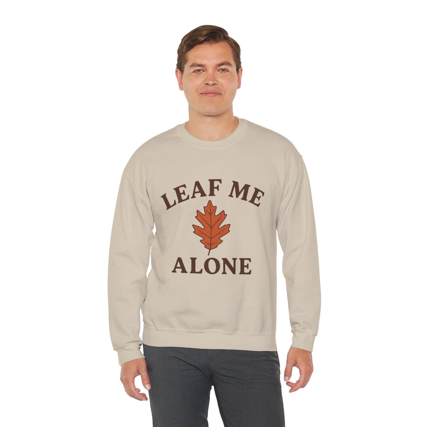 Autumn Vibes Crewneck Sweatshirt | Leaf Me Alone, Cozy Fall Fashion | Gift for Nature Lovers | Fall Puns