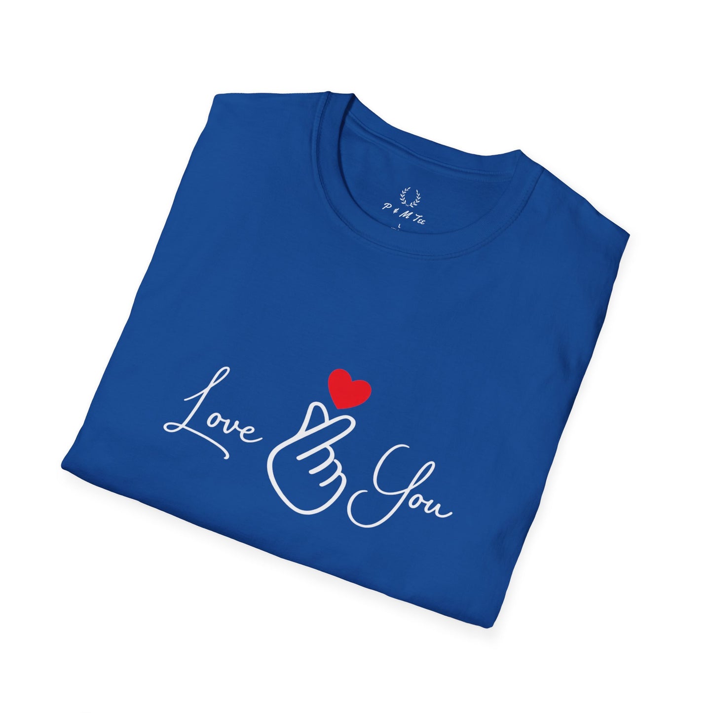 Love You Finger Heart T-Shirt | Cute Korean Heart Sign Couple & Valentine Tee