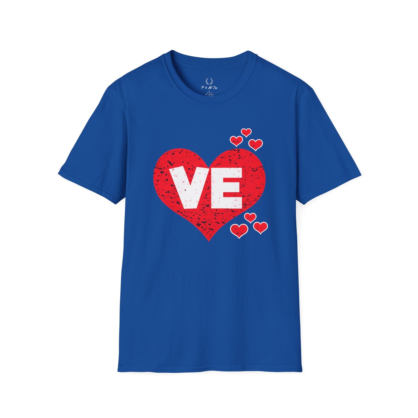 Love Heart T-Shirt — "VE" Red Heart Valentine Tee