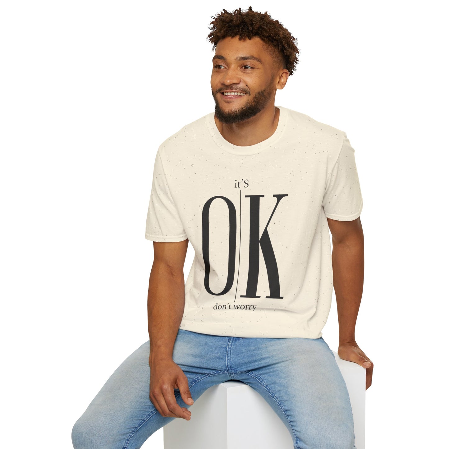 Minimalist “It’s OK Don’t Worry” T-Shirt – Motivational Graphic Tee, Positive Mental Health Shirt, Anxiety Awareness Unisex Top