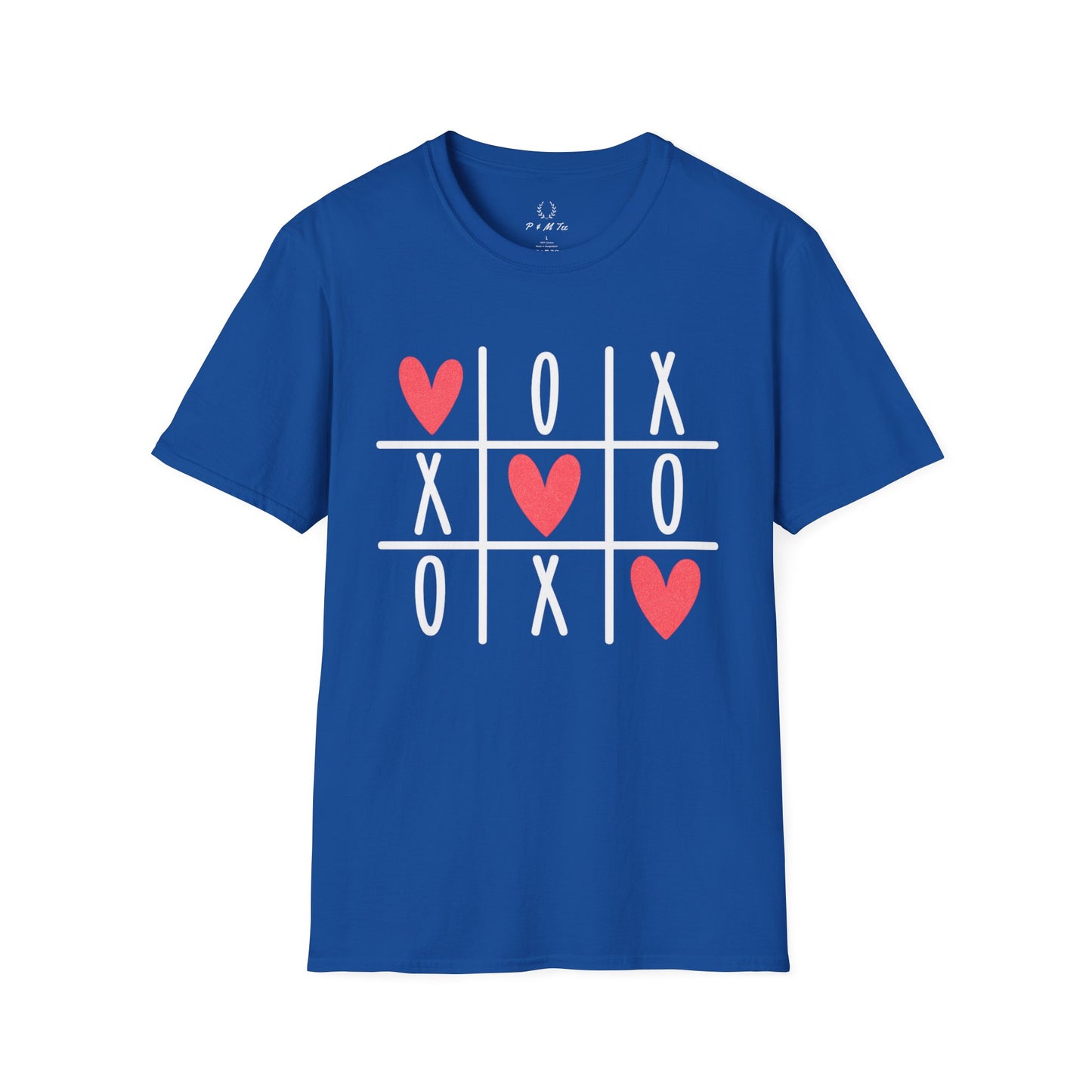 Tic Tac Toe Hearts T-Shirt — Cute Valentine XOXO Game Tee