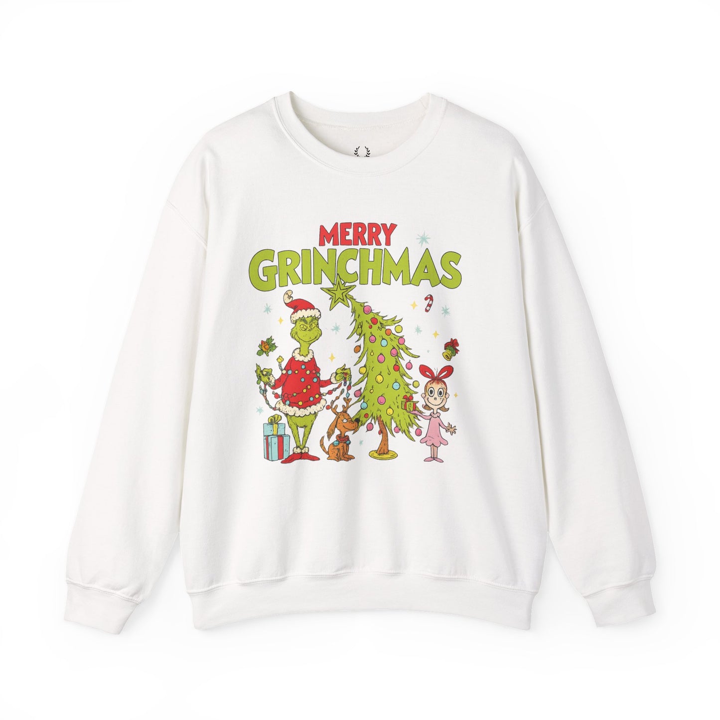 Merry Grinchmas Sweatshirt – Cute Grinch Christmas Tree Holiday Sweater