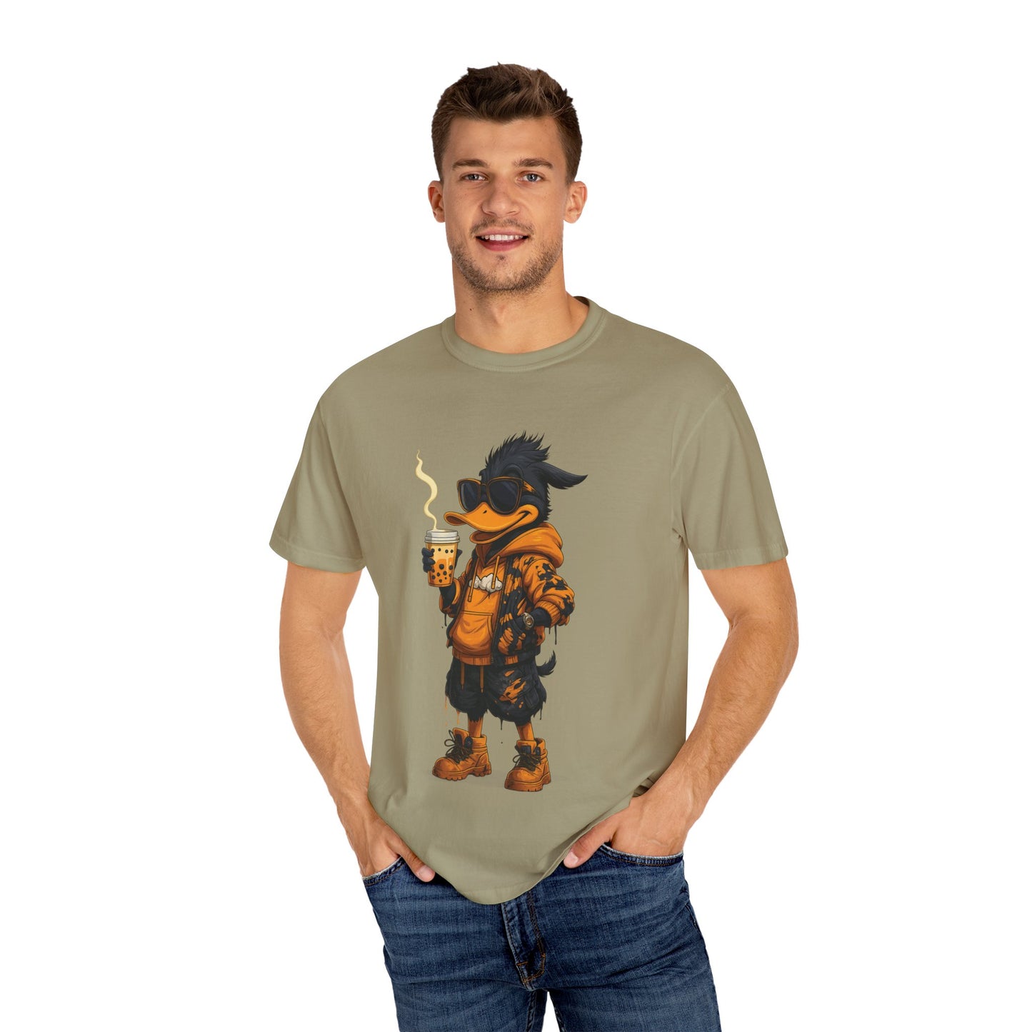 Hipster Duck T-Shirt - Coffee Lover Graphic Tee