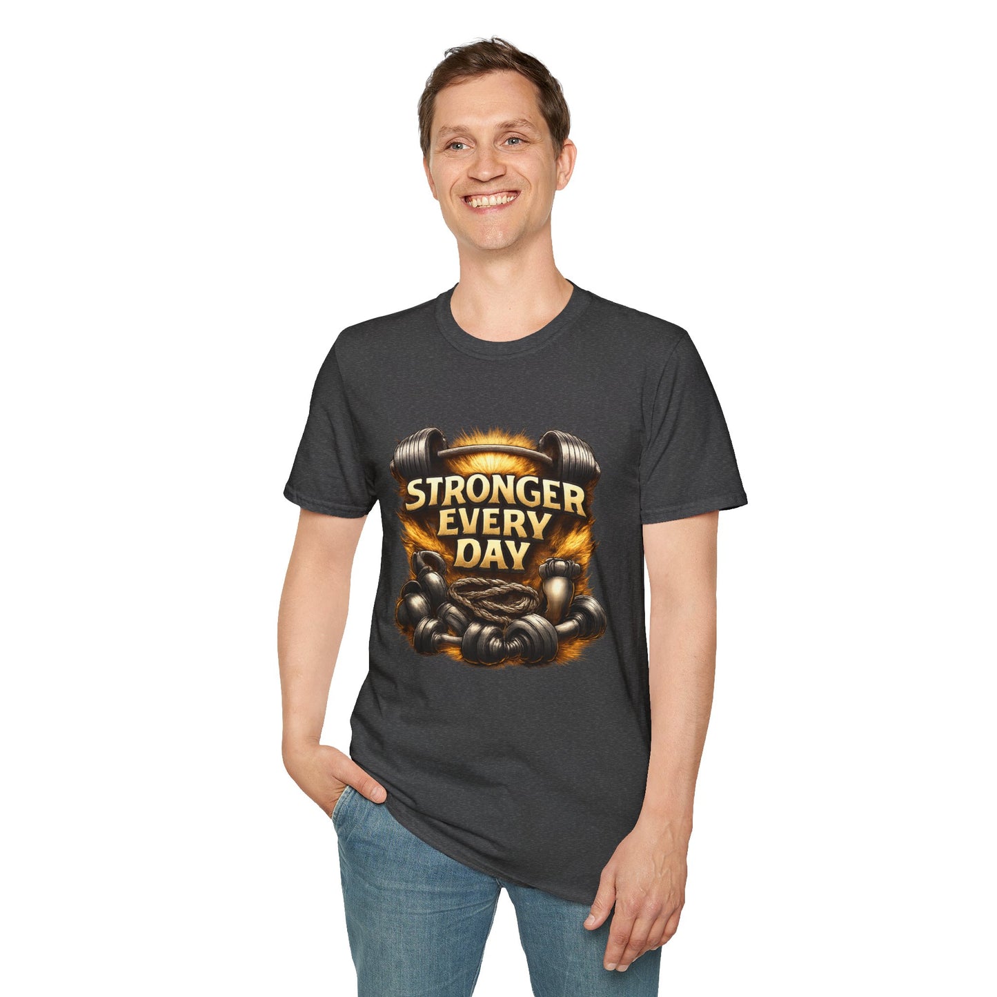 Stronger Every Day Fitness T-Shirt | Motivational Weightlifting Gym Tee