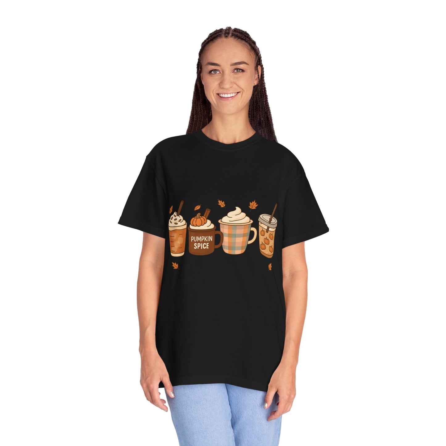 Pumpkin Spice T-shirt, Cozy Fall Tee, Autumn Apparel, Gift for Coffee Lovers, Unisex Halloween Shirt, Seasonal Wear