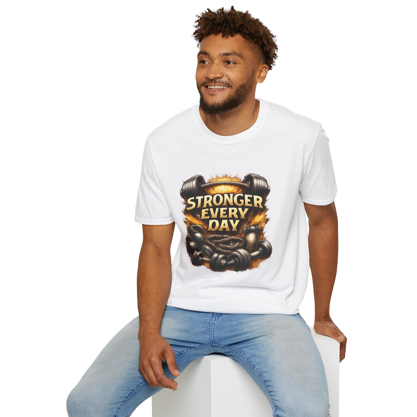 Stronger Every Day Fitness T-Shirt | Motivational Weightlifting Gym Tee