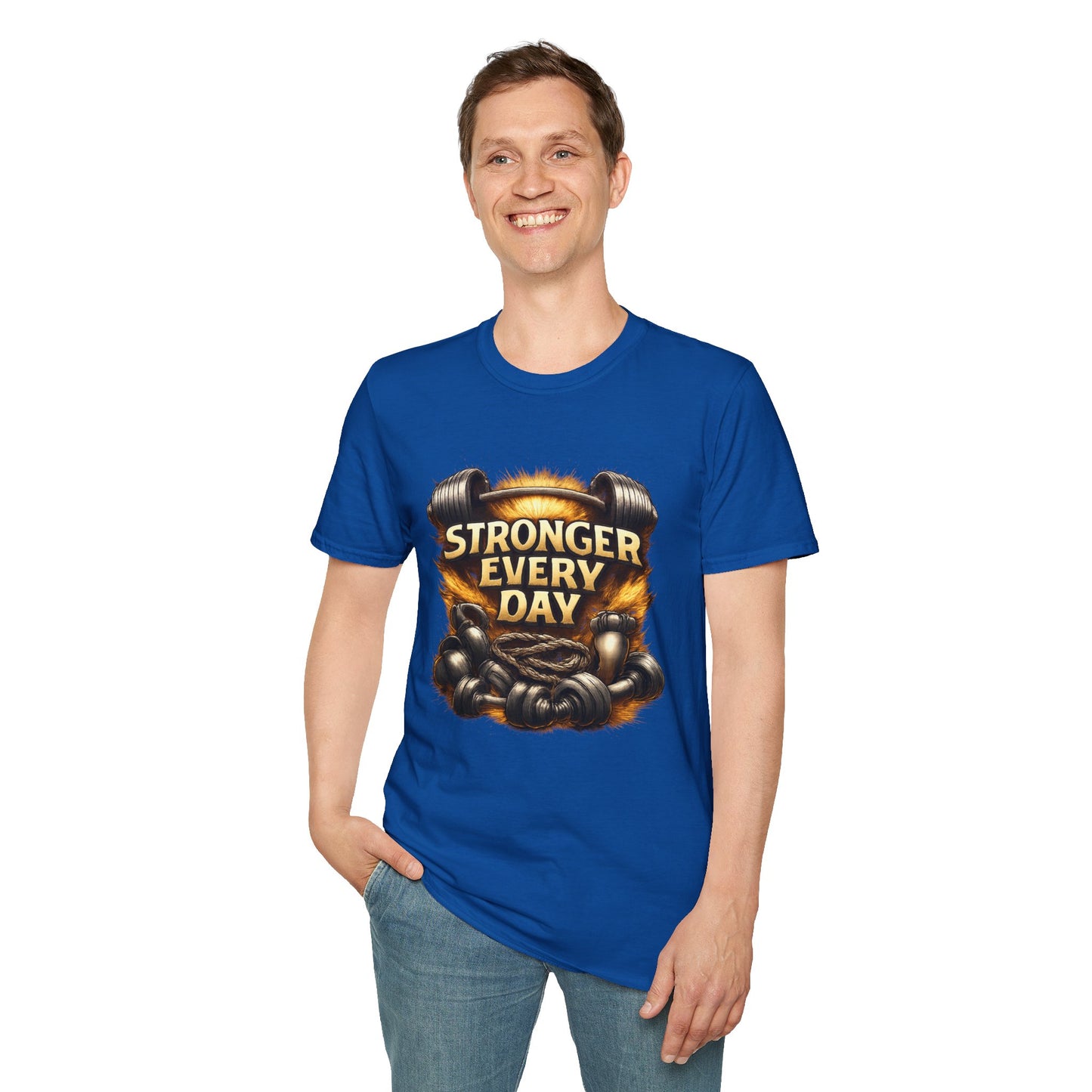 Stronger Every Day Fitness T-Shirt | Motivational Weightlifting Gym Tee