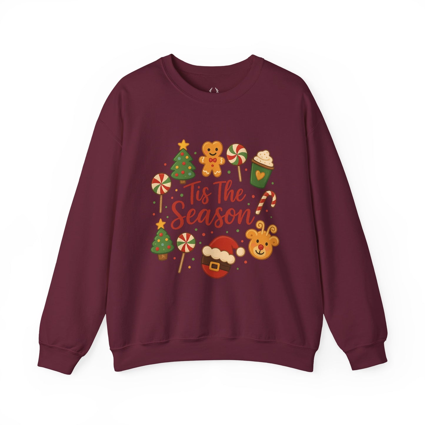 Cute Christmas Cookie & Santa Sweatshirt – ’Tis the Season Holiday Crewneck