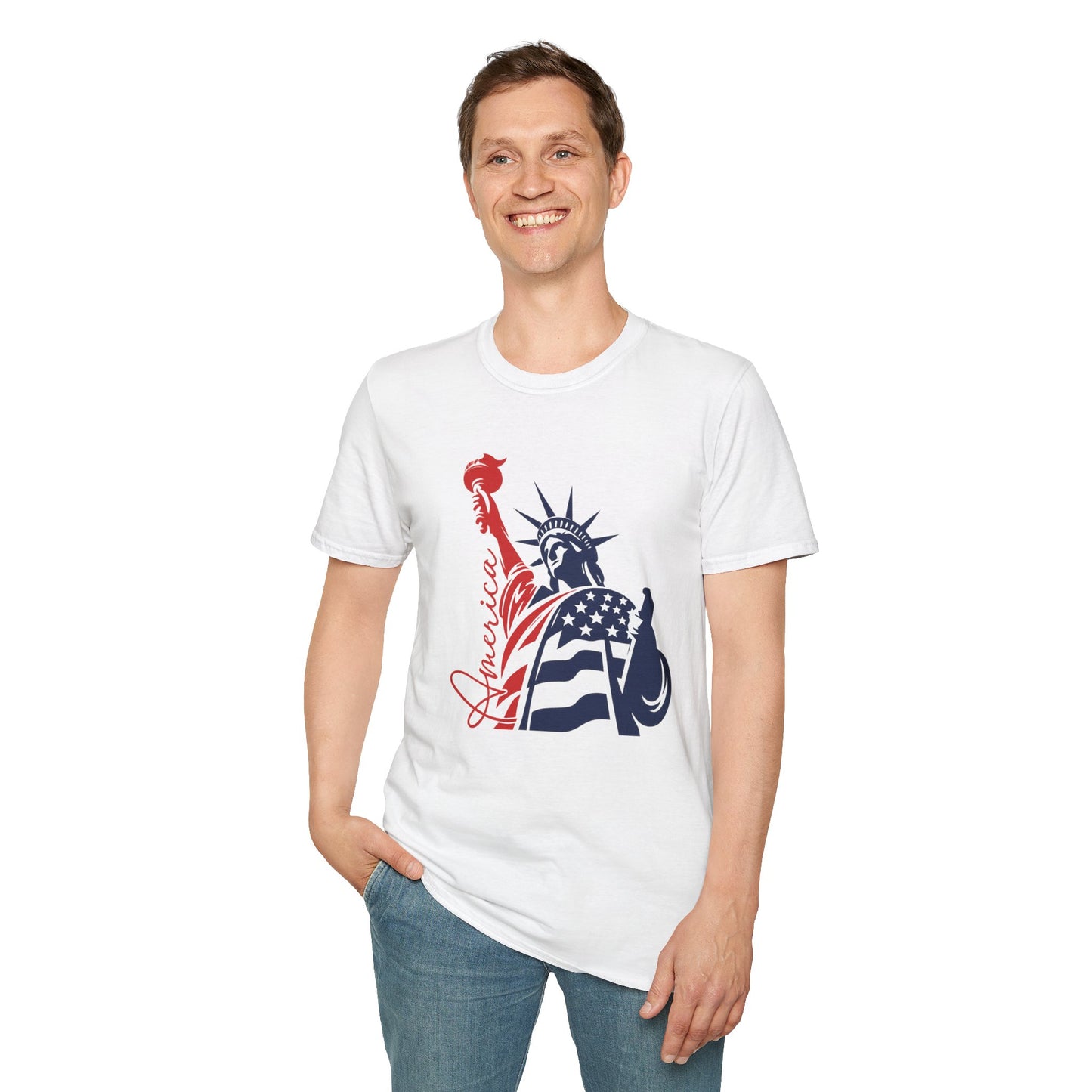 Liberty Statue Tee | Patriotic USA Flag Graphic T-Shirt