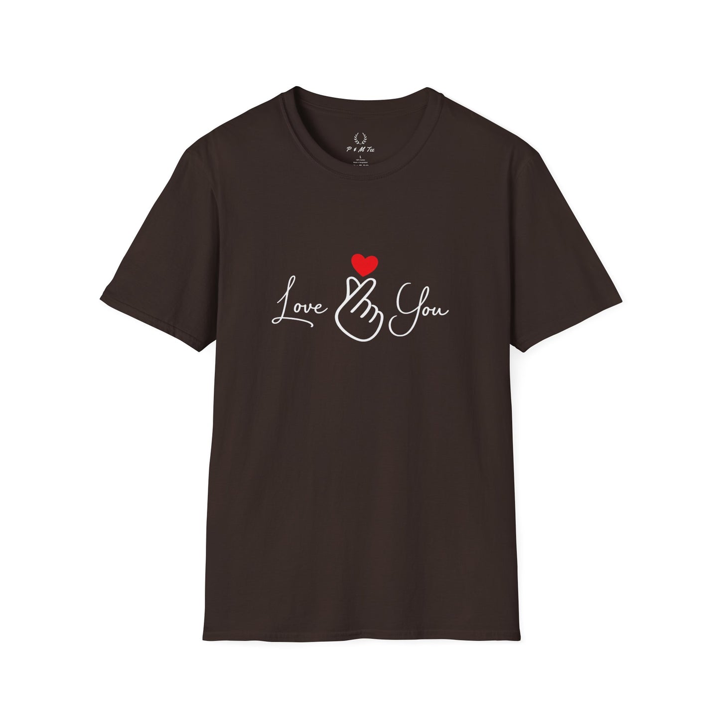 Love You Finger Heart T-Shirt | Cute Korean Heart Sign Couple & Valentine Tee