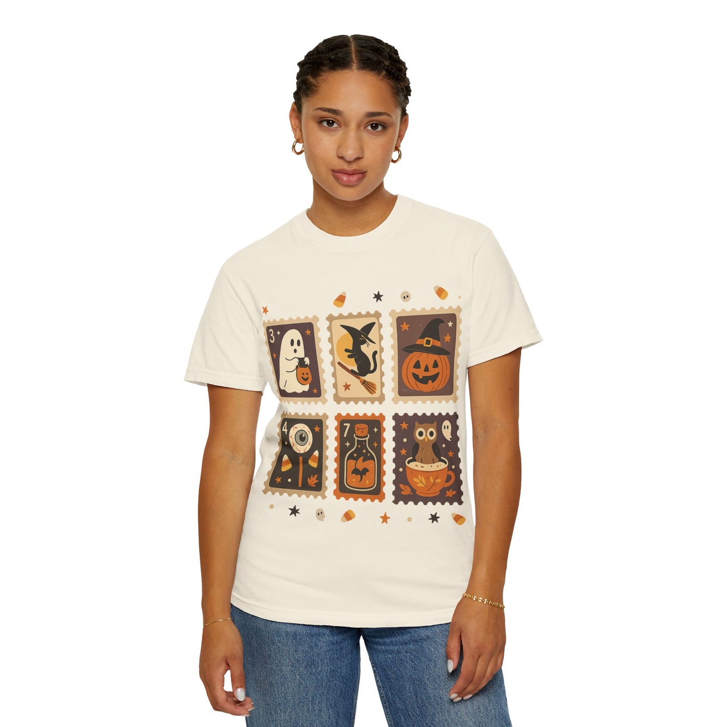 Spooky Ghost & Pumpkin Halloween T-Shirt, Comfort Colors Retro Tee, Fall Outfit Costume Gift, Women's Men's Kids, Pumpkin Season Shirt, Cute