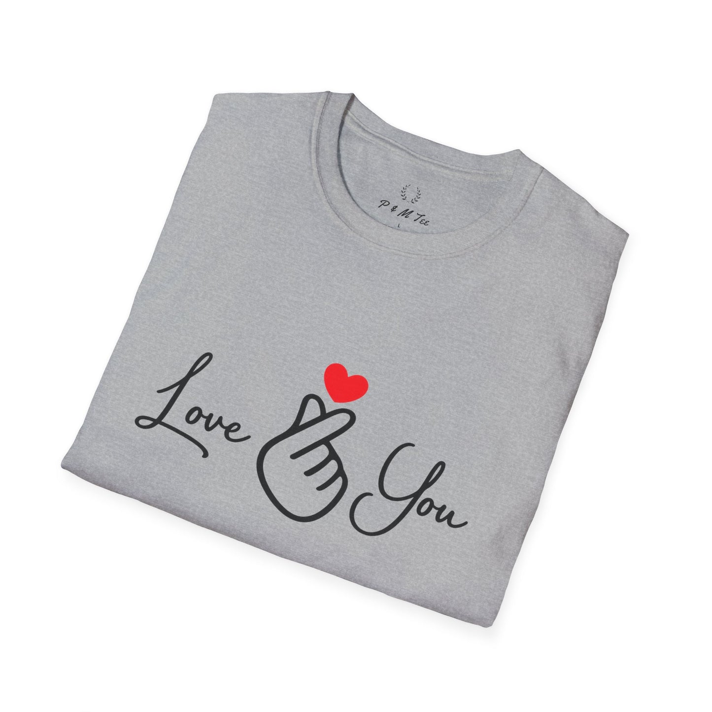 Love You Finger Heart T-Shirt | Cute Korean Heart Sign Couple & Valentine Tee
