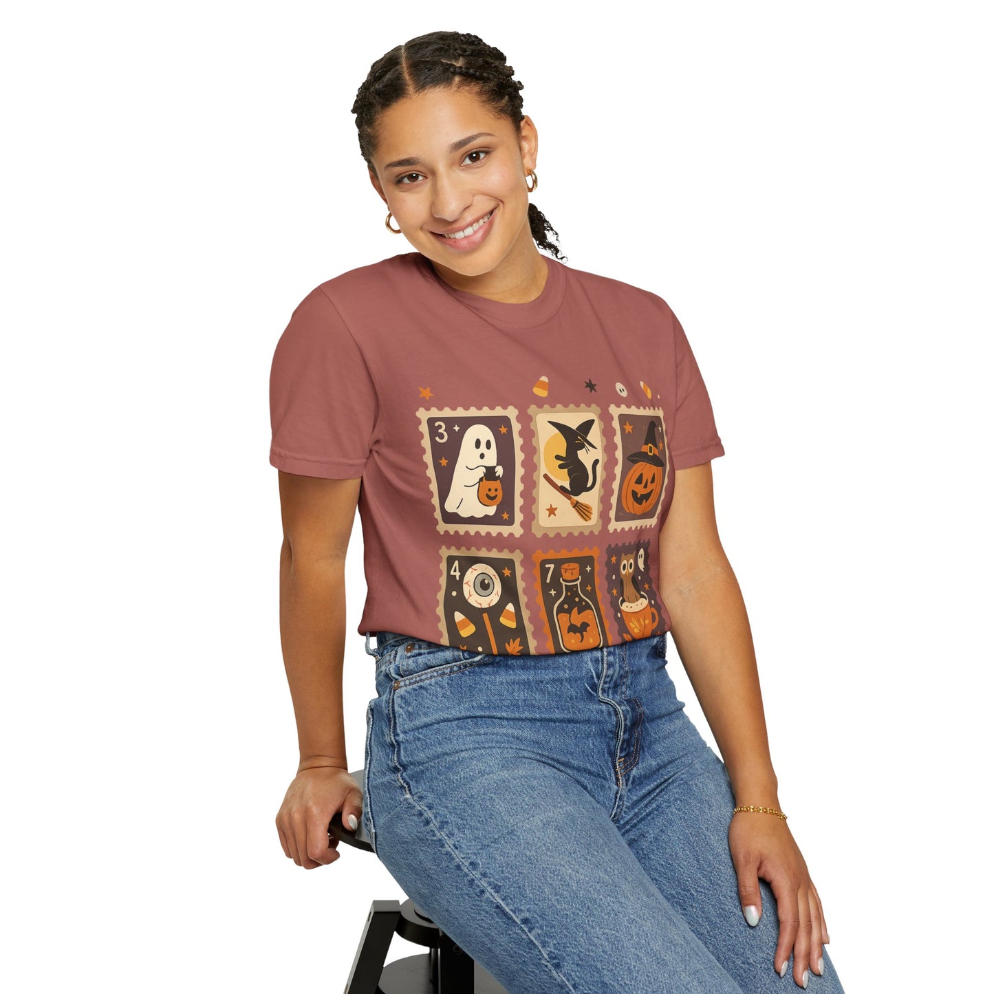 Spooky Ghost & Pumpkin Halloween T-Shirt, Comfort Colors Retro Tee, Fall Outfit Costume Gift, Women's Men's Kids, Pumpkin Season Shirt, Cute