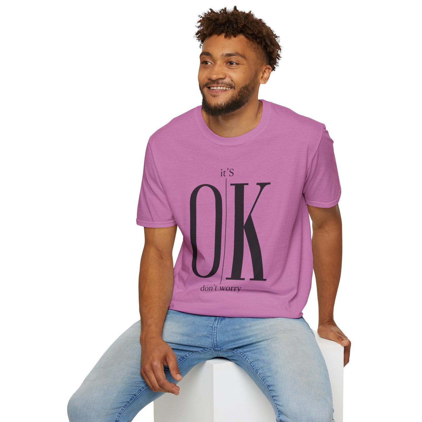 Minimalist “It’s OK Don’t Worry” T-Shirt – Motivational Graphic Tee, Positive Mental Health Shirt, Anxiety Awareness Unisex Top