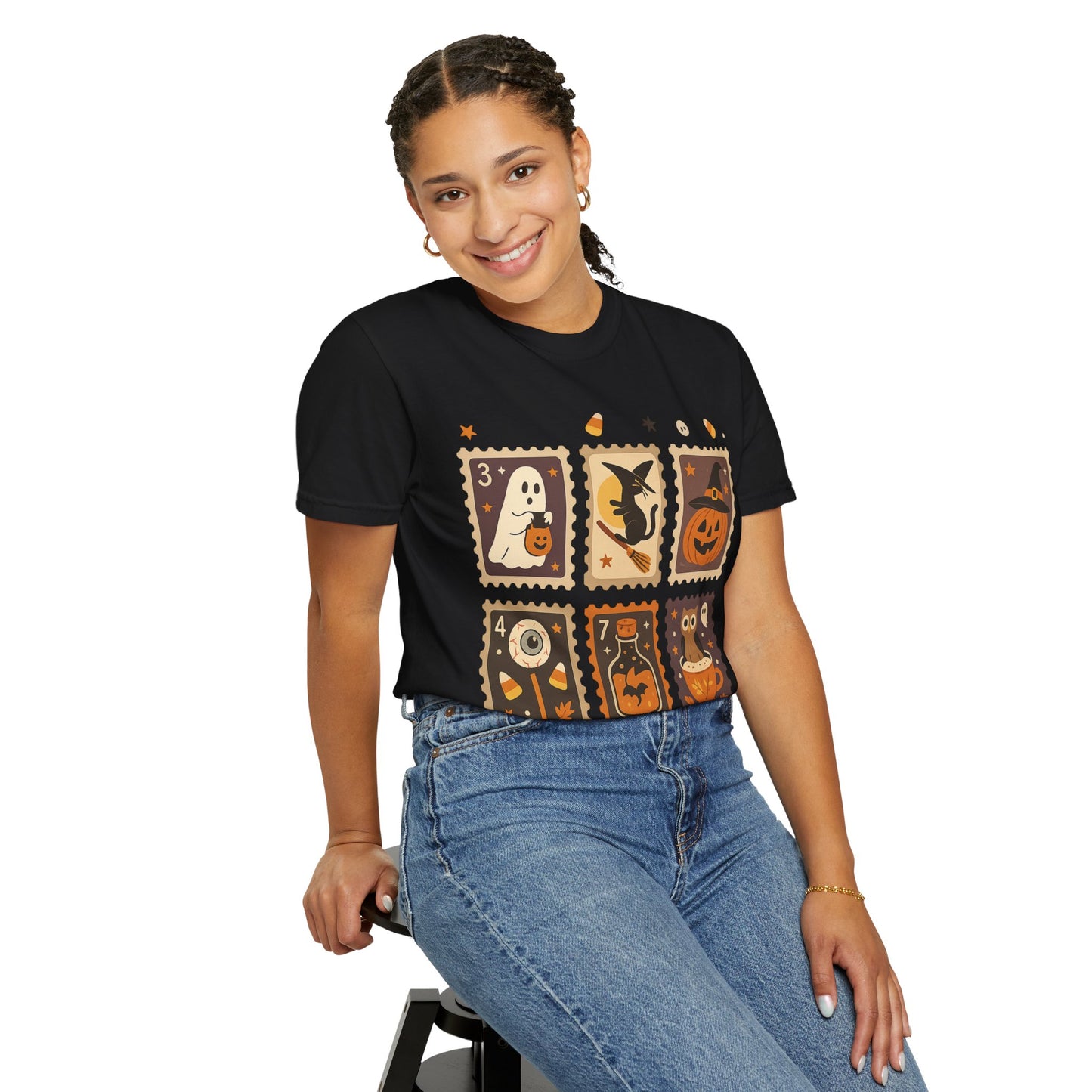 Spooky Ghost & Pumpkin Halloween T-Shirt, Comfort Colors Retro Tee, Fall Outfit Costume Gift, Women's Men's Kids, Pumpkin Season Shirt, Cute