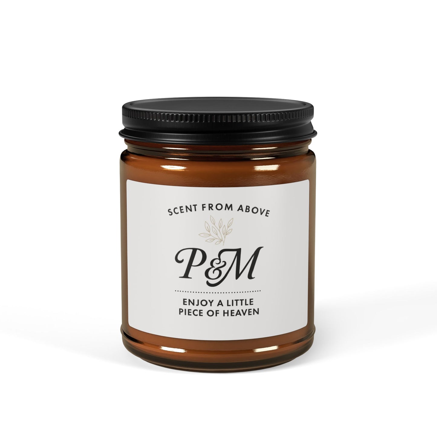 Custom Scented Candle Gift – Amber Jar Soy Candle for Teacher, Nanny, or Loved One – Natural Fragrance & Self-Care