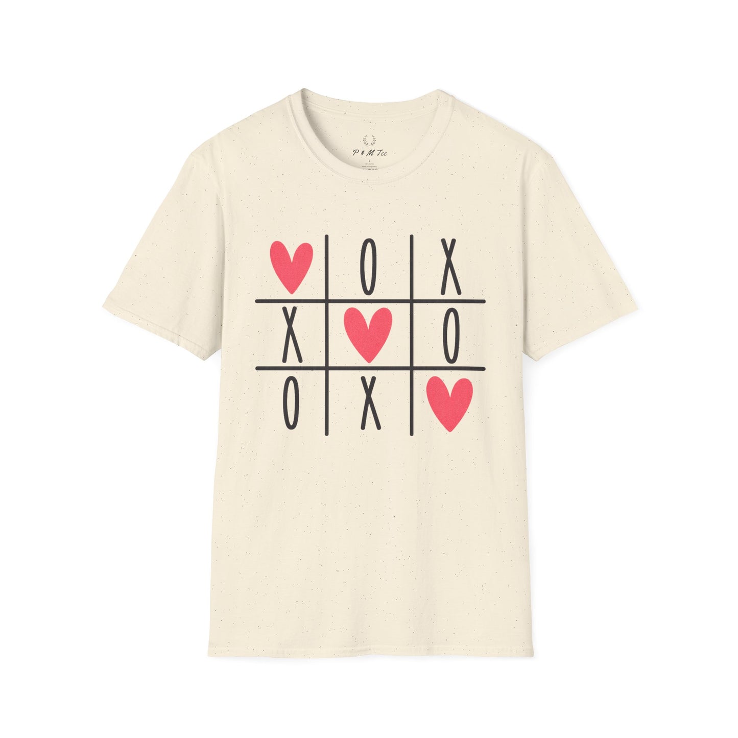Tic Tac Toe Hearts T-Shirt — Cute Valentine XOXO Game Tee