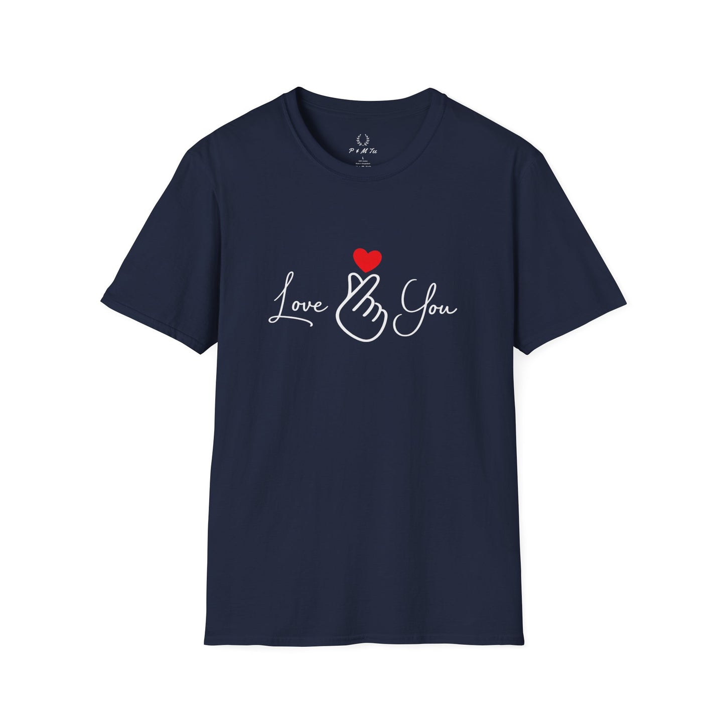 Love You Finger Heart T-Shirt | Cute Korean Heart Sign Couple & Valentine Tee