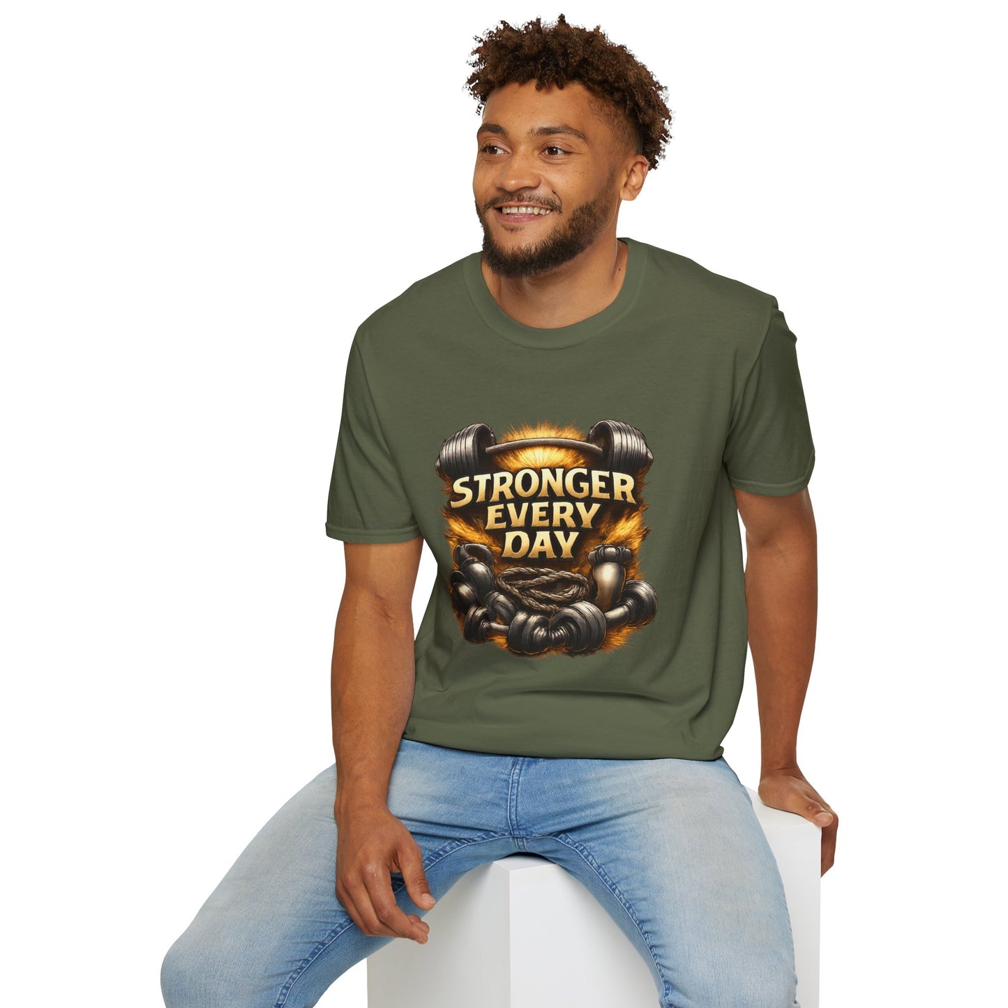 Stronger Every Day Fitness T-Shirt | Motivational Weightlifting Gym Tee