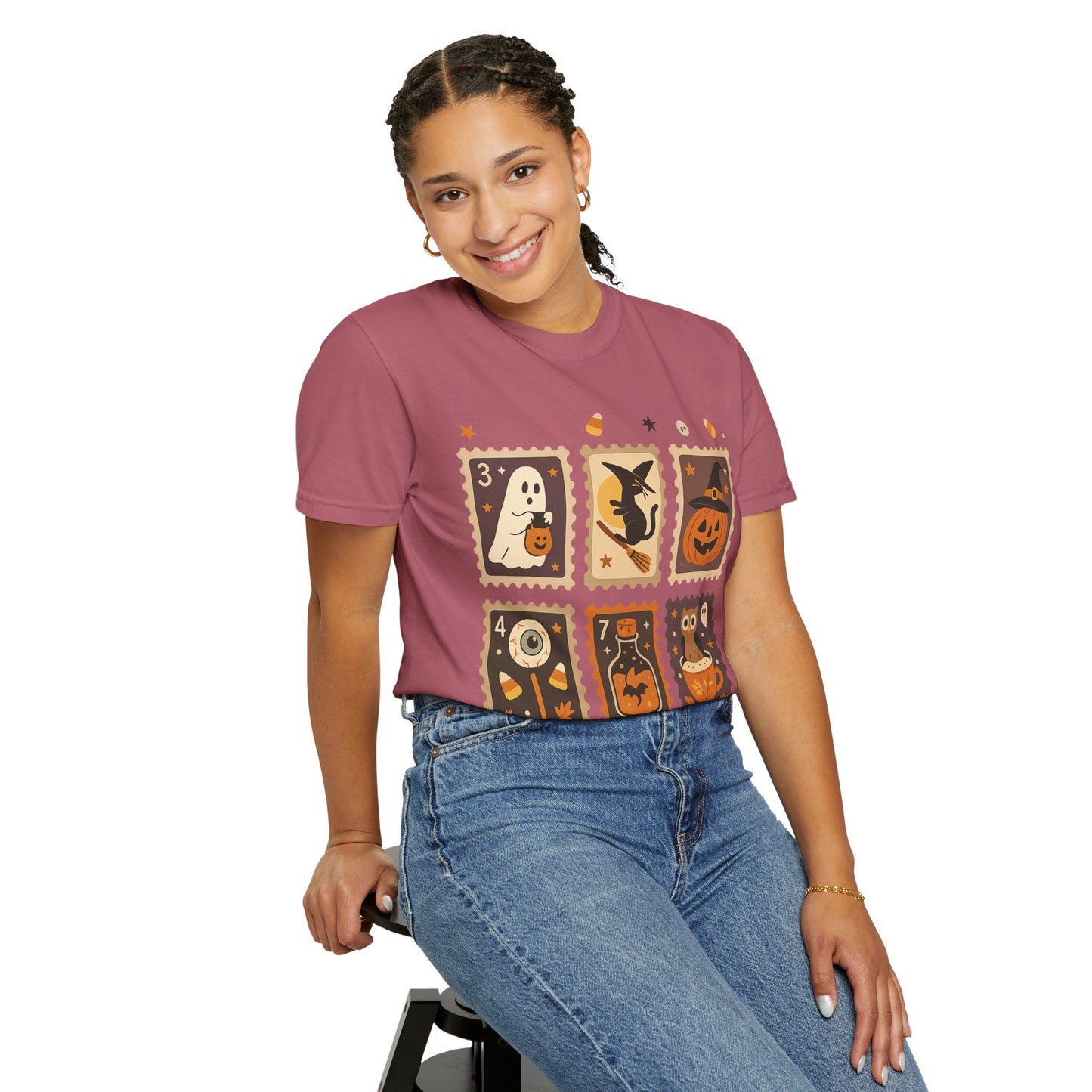 Spooky Ghost & Pumpkin Halloween T-Shirt, Comfort Colors Retro Tee, Fall Outfit Costume Gift, Women's Men's Kids, Pumpkin Season Shirt, Cute