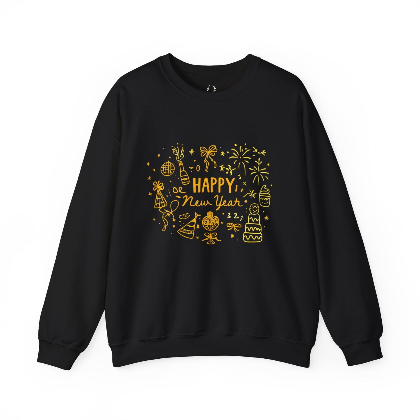 Happy New Year Sweatshirt | Minimal Doodle Celebration Design