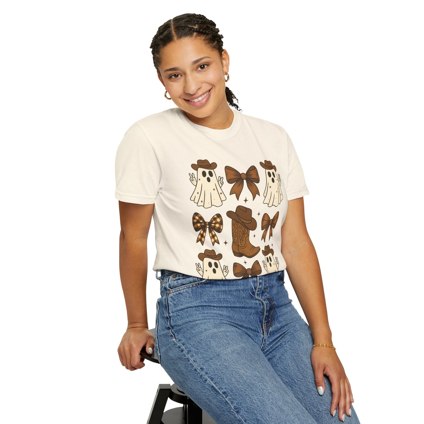 Halloween Coquette Cowboy Ghost T-shirt, Funny Ghost Cowboy Tee, Western Halloween Shirt,Spooky Fall Shirt,Country Girl Gift