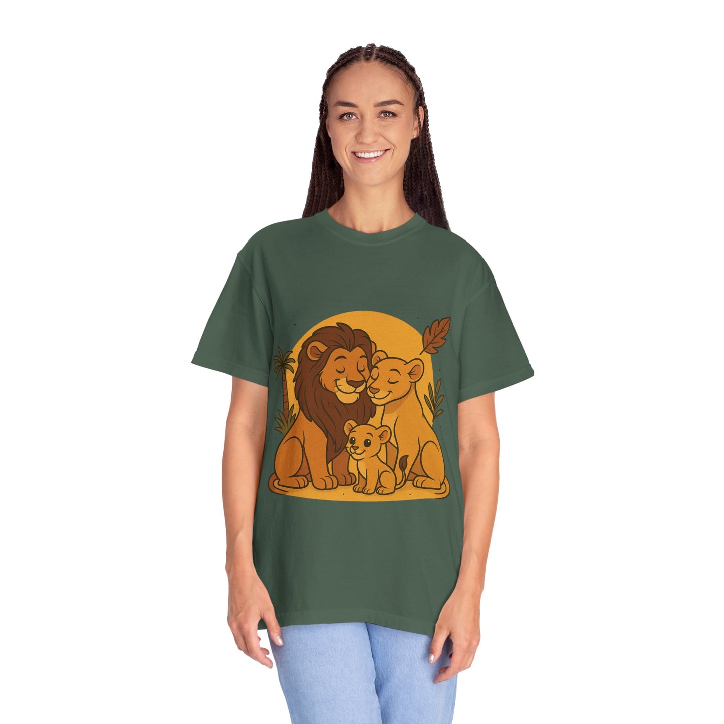 Lion Family T-Shirt – Mom, Dad & 1 Cub | Lion Pride Family Design | Mufasa| Cute Safari Jungle Tee