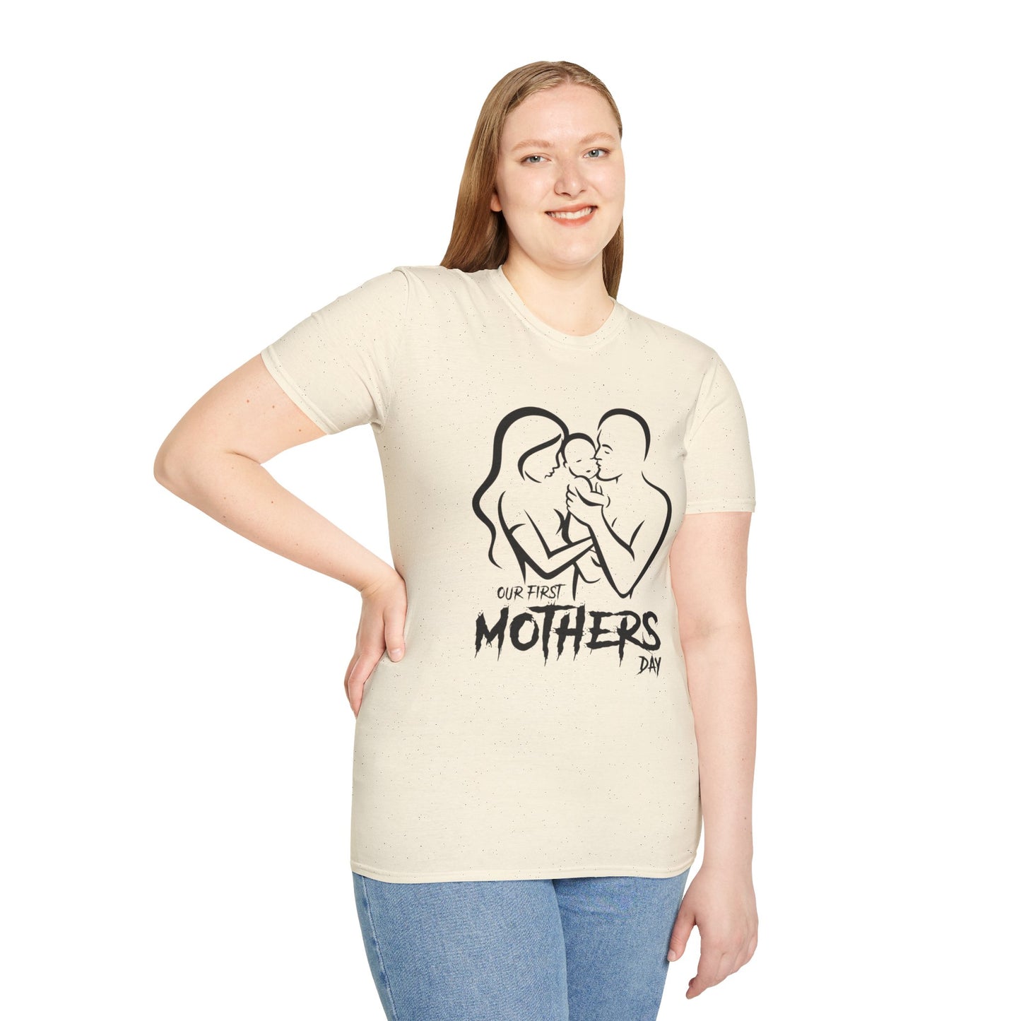 Mother’s Day First Family T-Shirt — “Our First Mothers Day” Baby Celebration Tee