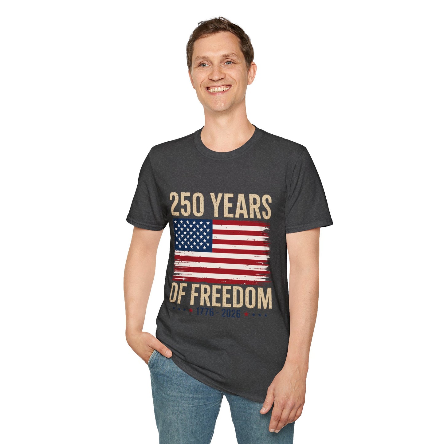 250 Years of Freedom T-Shirt | 1776–2026 American Flag Anniversary Tee
