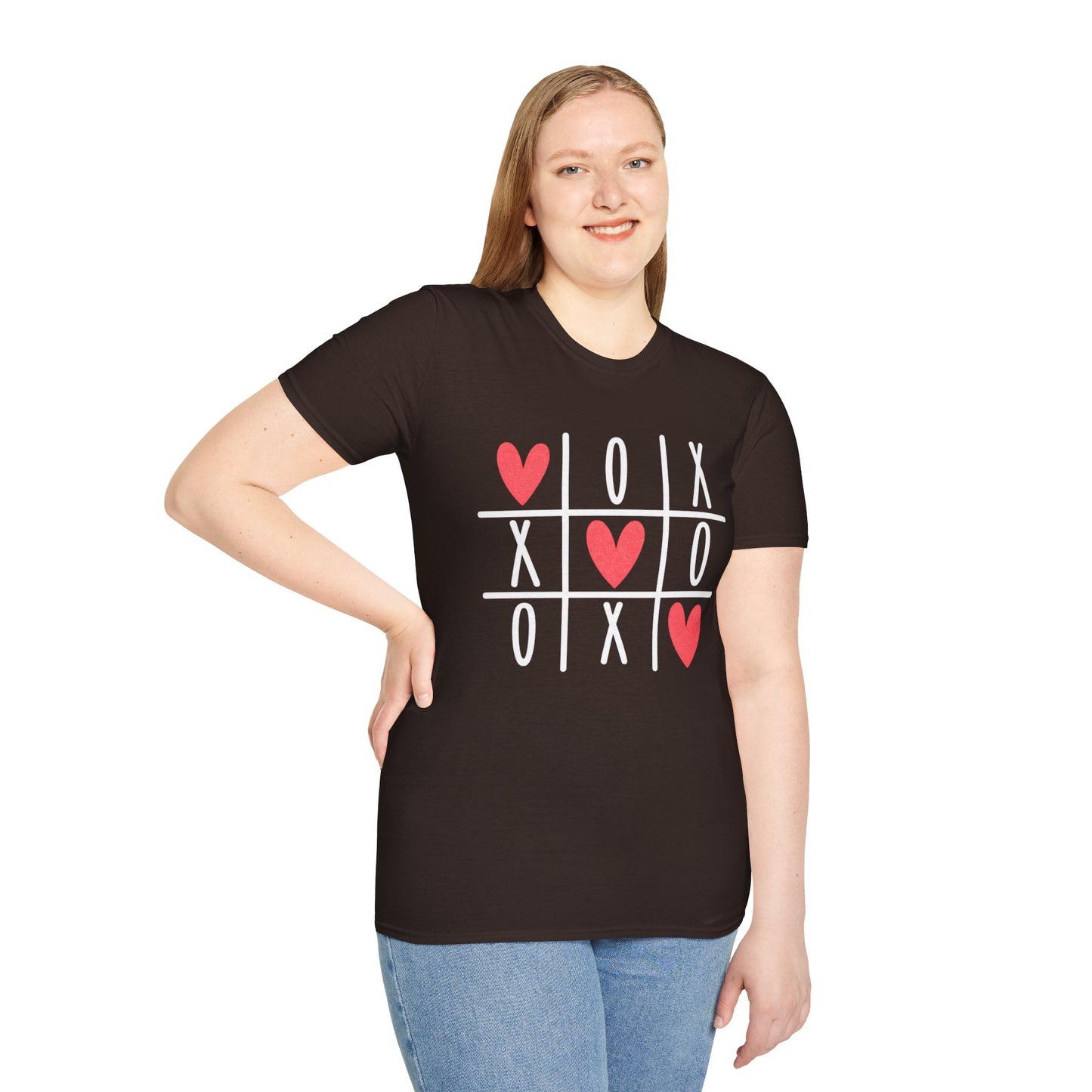 Tic Tac Toe Hearts T-Shirt — Cute Valentine XOXO Game Tee