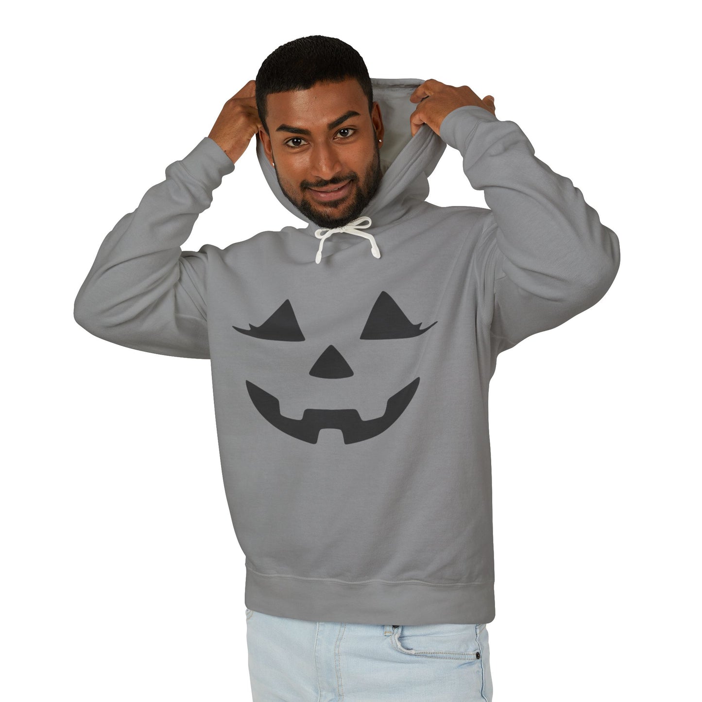 Halloween Pumpkin Hoodie | Lightweight Sweatshirt for Fall | Unisex Hooded Top | Perfect for Halloween Parties | Autumn Celebrations