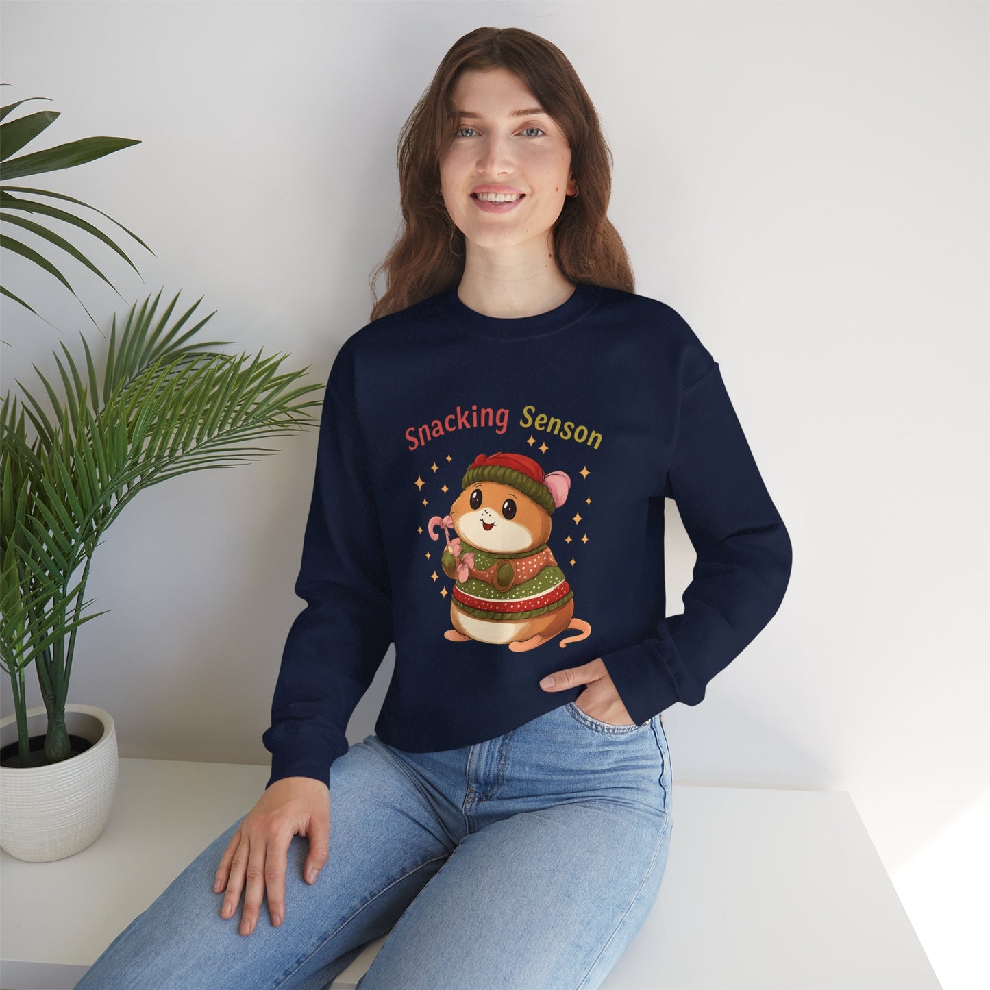 Snacking Season Hamster Christmas Sweatshirt Cute Holiday