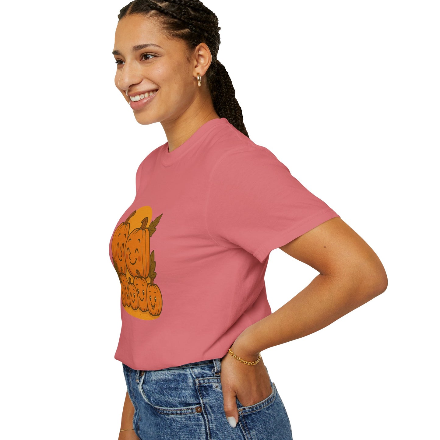 Cute Pumpkin Family T-Shirt with Five Baby Pumpkins – Fall Harvest Graphic Tee, Autumn Thanksgiving Shirt