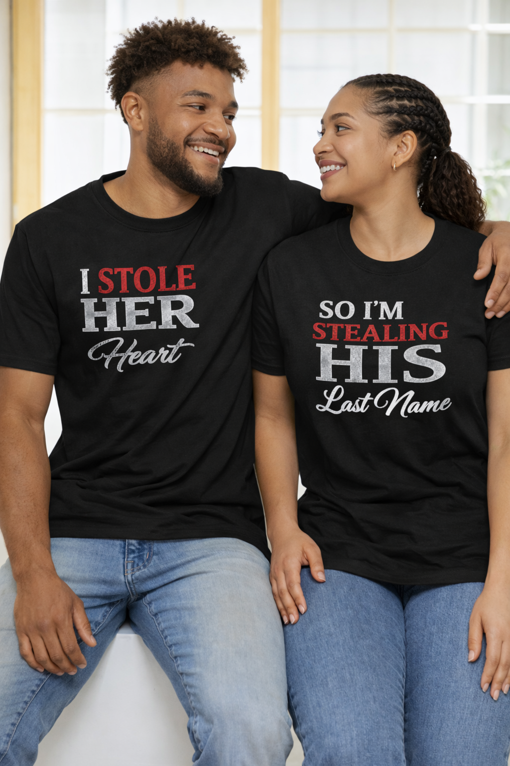 I Stole Her Heart T-Shirt — Romantic Couples Valentine Tee
