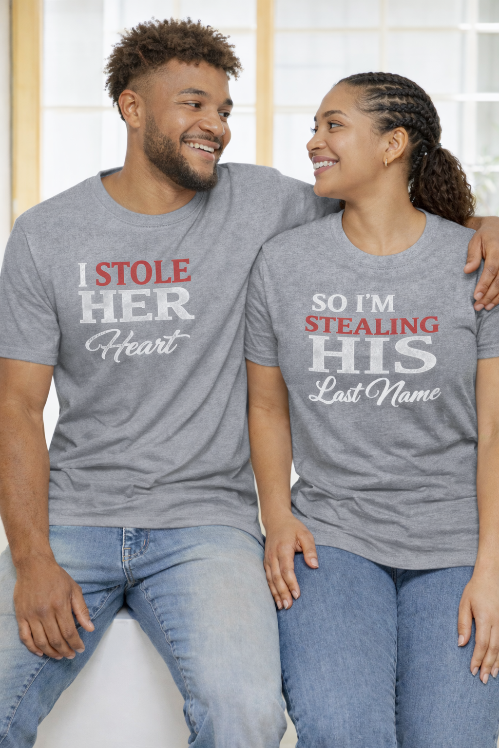 I Stole Her Heart T-Shirt — Romantic Couples Valentine Tee